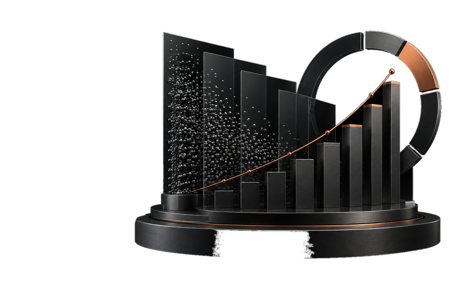 Abstract business intelligence data sculpture